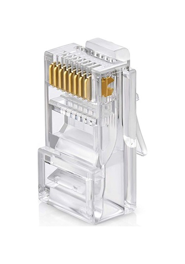 Canovate 50 Adet Bakır Konnektör Cat6 Utp Rj45 Plug Soket