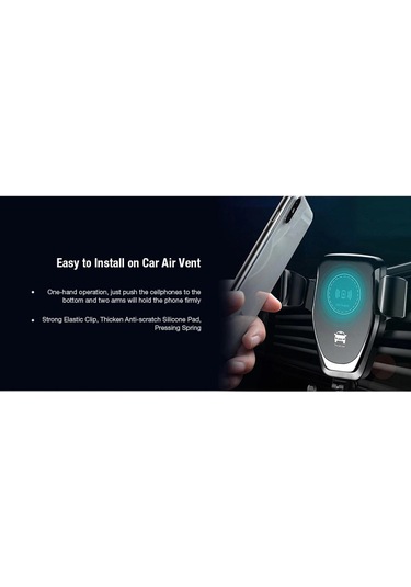 Monyee Siyah Oto Telefon Tutucu 10w Hızlı Kablosuz Şarj Cihazı - Otomatik Kilitleme, 4.0-6.5 İnç Telefon Desteği, Güvenlik Korumaları