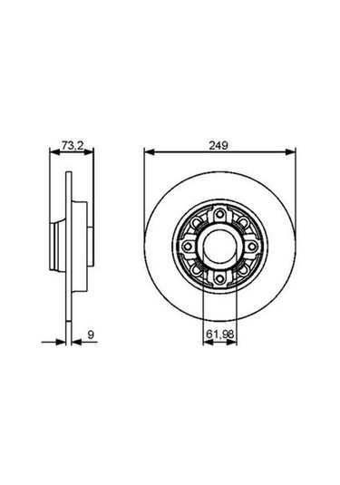 Citroen C4 1.6Hdi 2010-2017 Bosch Arka Disk 2 Adet N11.668