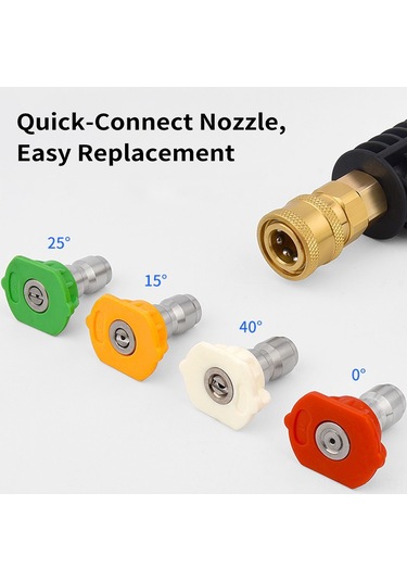 Tenfowee Yüksek Basınçlı Araç Yıkama Tabancası - 4 Nozullu G3 Alaşımlı Hızlı Bağlantılı Ev Tipi M22 14mm