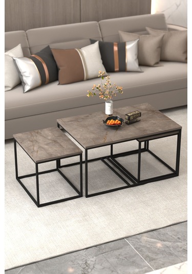 Orta Sehpa Ve Zigon Yan Sehpa Flora Set Gordion Gordion