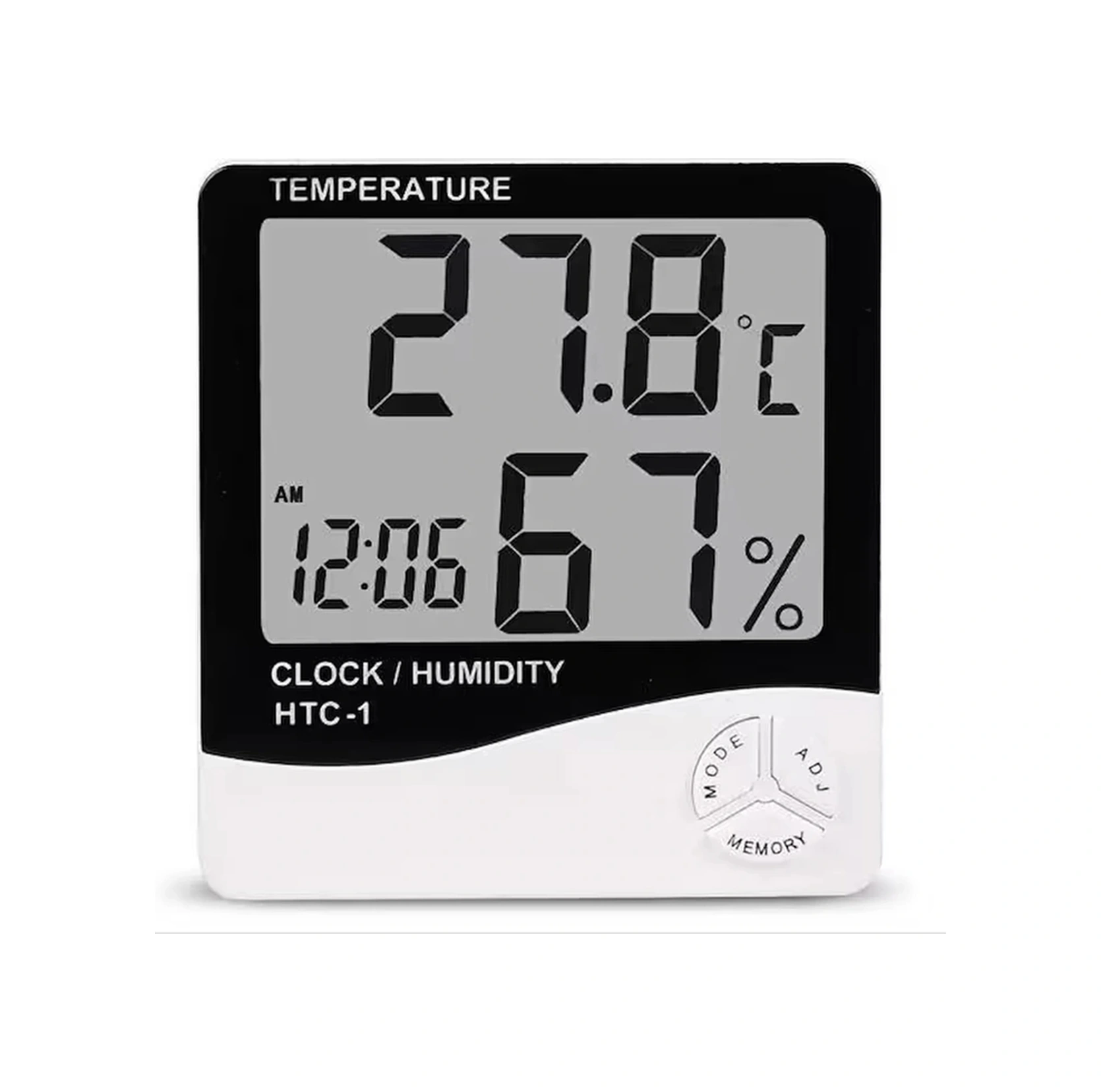 Dijital Oda Termometre Sıcaklık Ve Nem Ölçer Masa Saati Alarm Beyaz