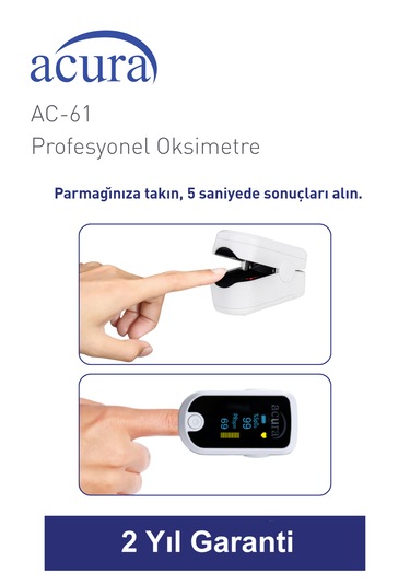 Acura Ac-61 Üts Kayıtlı Oled Ekranlı Profesyonel Pulse Oksimetre