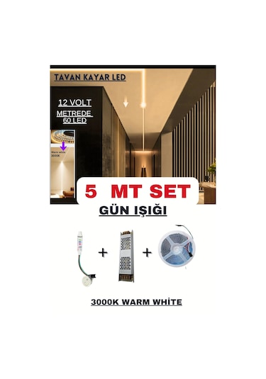 Tavan Akışkan Piksel Kayar Led Sistemi 12 Volt Kit / 5 Metre /3000k Günışığı