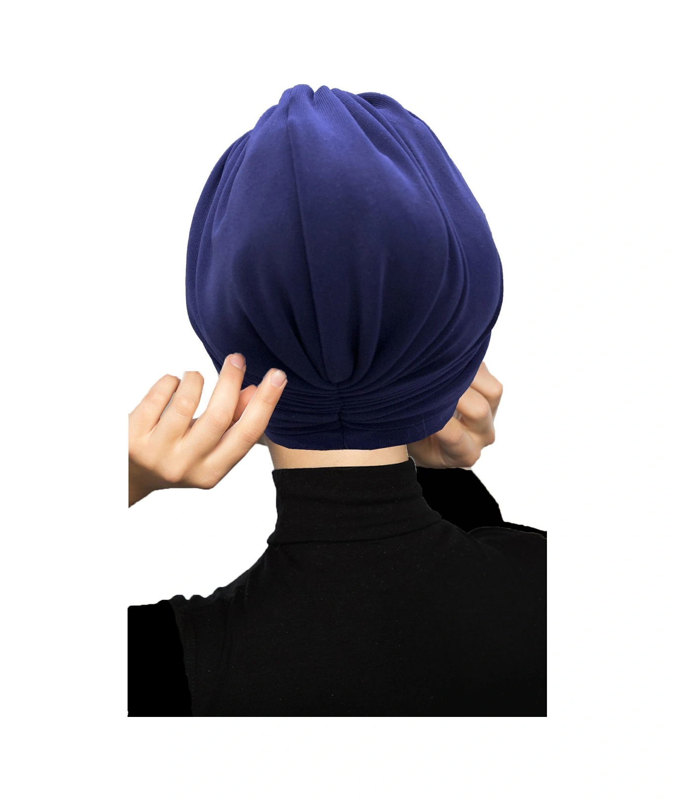 Çift Katlı Astarlı Lacivert Hazır Türban Tesettür Dış Ve Havuz Bonesi Lacivert