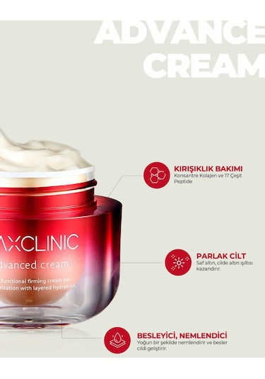 Maxclinic   Ve  17 Çeşit Peptit Ve Kolajen Içeren Advanced Cream