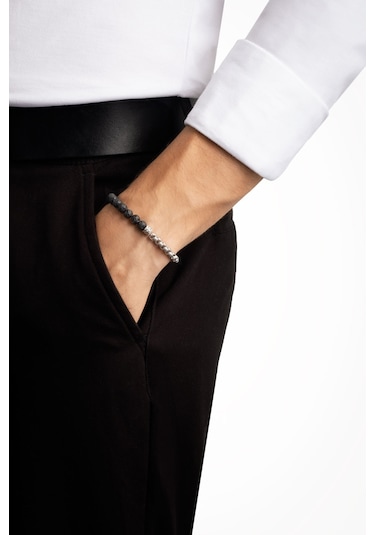 Lav Taşlı 22 Cm Çelik Erkek Bileklik