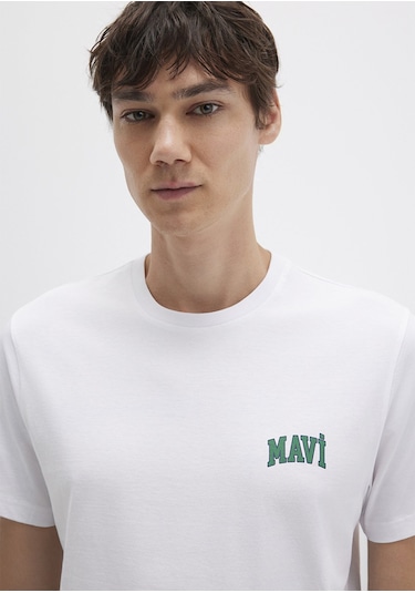 Mavi - Mavi Logo Baskılı Beyaz Tişört 0611714-620 Beyaz