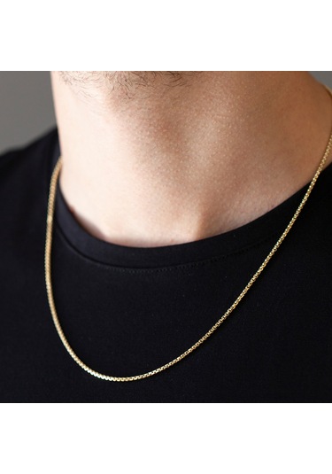 14 Ayar Altın 55 Cm Erkek Zincir Kolye N11.395