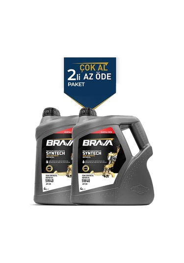 Brava Syntech 5W-40 Yarı Sentetik Motor Yağı 2 x 4 L