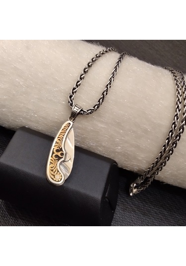 925 Ayar Gümüş Üç Hilal Detaylı Kolye Ucu -şık Tasarım Zincirsiz Gümüş