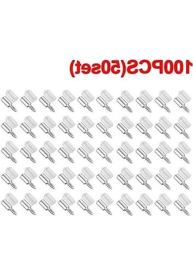 Pazly 100 Adet Demir+silikon Vida Kauçuklu Dolap Çivi Braketi Laminat Desteği Cam Bölme Çivi Diğer