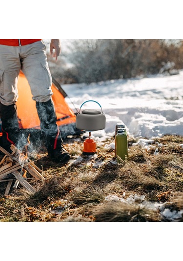 Monyee 0.8l Mavi Alüminyum Kampa Çay Kahve Kaynak Makinesi - Hafif Dış Mekan Kettle Mavi