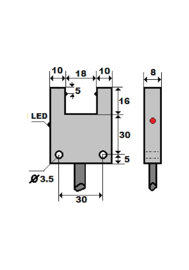 Mefa İf18-y18-pk ,çatal/18mm Pnp-nc 3-kablo Çatal Optik İplik Sensör