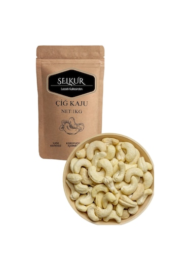 Çiğ Kaju 1kg Doypack Ambalaj, Tuzsuz
