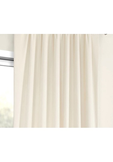 Evdepo Home Deniz Soft Pileli Fon Perde Krem