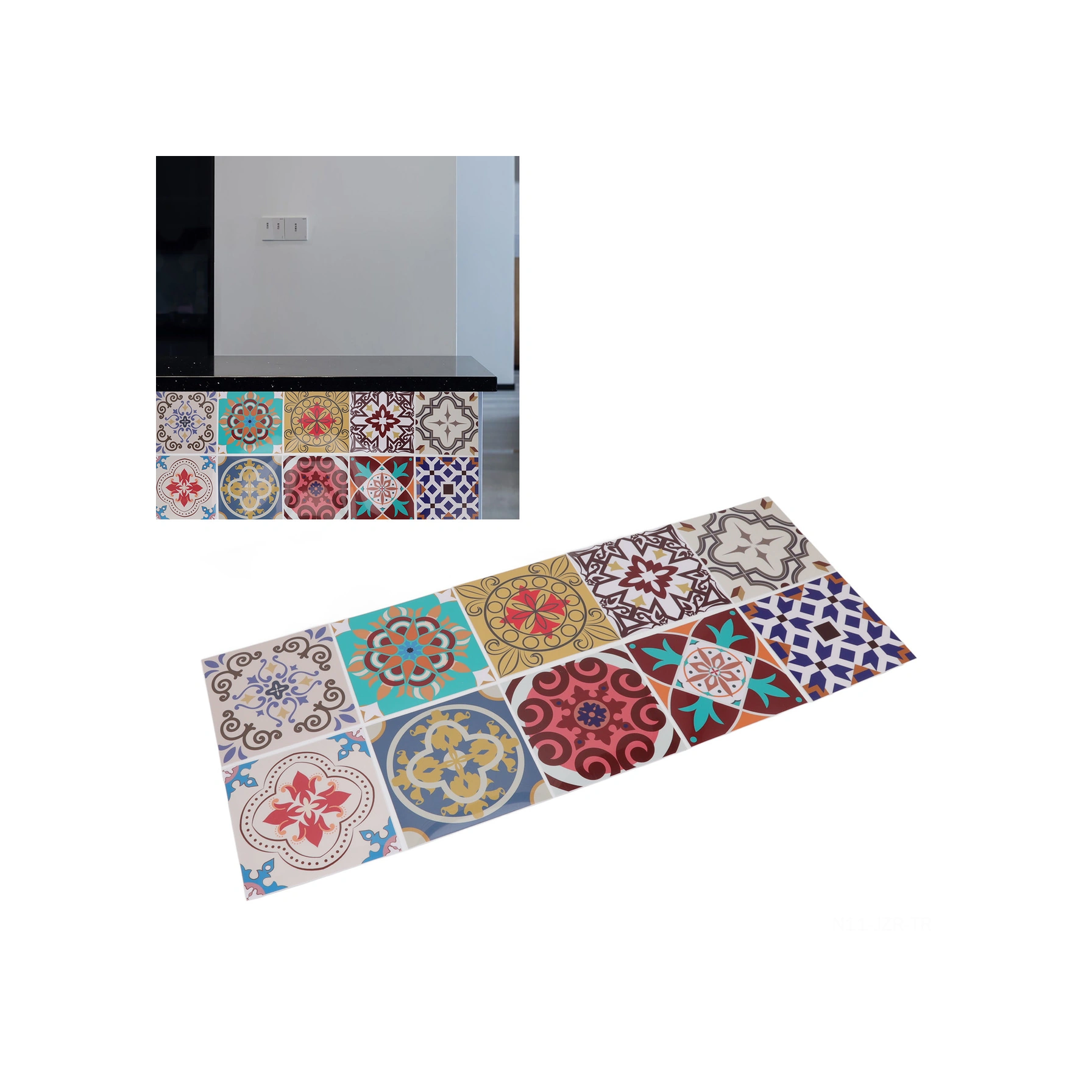 Geeroyoo 10 Adet 15x15cm Pvc Materıalı Suya Dayanıklı Morağ Kurgu Kapı- Duvar- Merdane Stıcker Random Desen Diğer