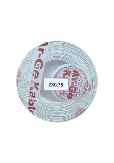 Arge 2x0.75mm Cca Kordon Beyaz 100 Mt