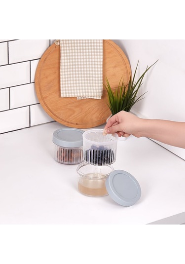 2 Adet Zeytin Saklama Kabı Süzgeçli Turşu Saklama Kabı 500 Ml Şeffaf