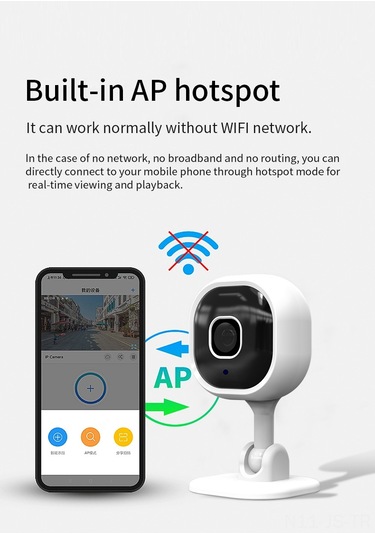 Jeemson A3 Ev Güvenlik Kamerası: 1080p Hd, Wifi Uzaktan Erişim, Gece Görüşü, Akıllı Konuşma Ve Alarm Fonksiyonu