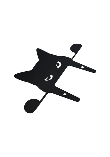 Wezone Siyah Kedi Figürlü Bahçe Dekoru - Akrilik Malzeme, Dış Mekan Süsleme İçin İdeal