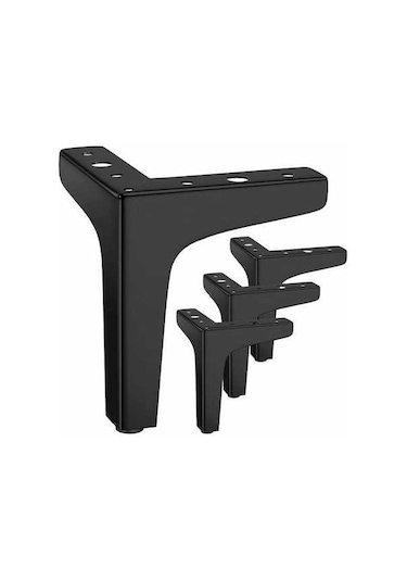 Novahub 4 Adet Metal Masa Ayak Seti, 600 Kg Yük, 17cm Üçgen Siyah, Dolap, Kanepe İçin -