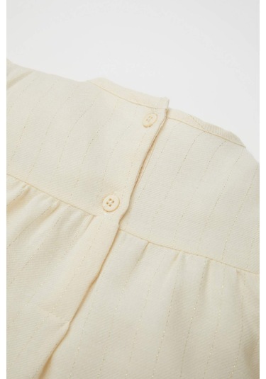 DeFacto Kız Bebek Bisiklet Yaka Twill Uzun Kollu Gömlek D6234A524WNER233 Ekru