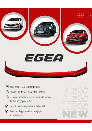 Fiat Egea Yeni Kasa Ön Tampon Eki 2021-2025 Plastik Boyasız Ön Lip