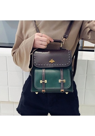 Ganzhoushop Vintage Trend Tasarım Sırt Seyahat Panelli Okul Moda Lüks Kızlar Kaliteli Kadın Kadın İçin Çantası Çantası Çantaları Çantaları Black Lj Siyah