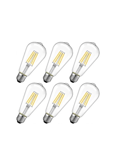 4w Led Filament Ampul E27 St64 Kısılabilir Olmayan 6'lı Paket Çok Renkli