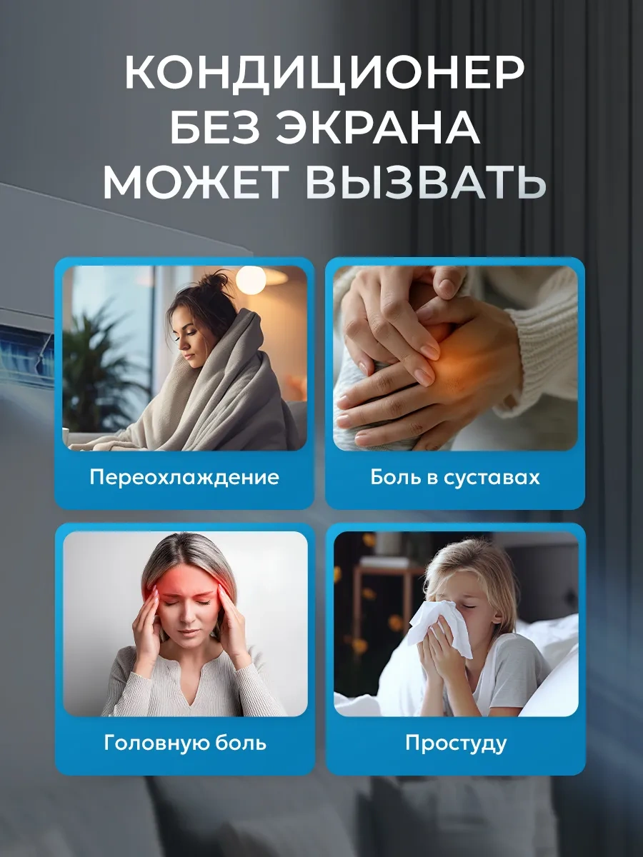 Kitsy Duvar Tipi Klimalı İçin Ayarlanabilir Koruyucu Ekran 170665906 Beyaz