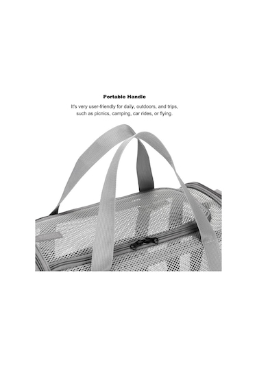 Qingmipy Kediler Ve Küçük Köpekler İçin Katlanabilir, Havalı Taşıma Çantası - Mavi