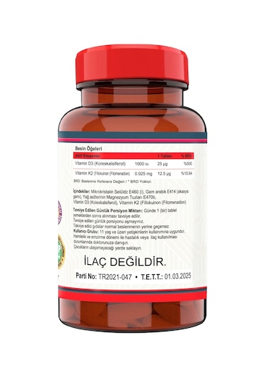 Vitamin D3-K2  120 Tablet