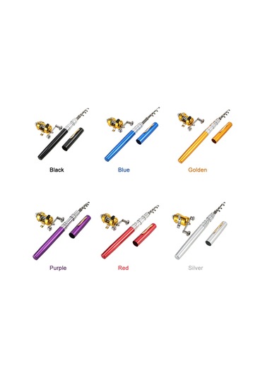 Mufunye Cep Olta Kamışı, Dolma Kalem Olta Kamışı, Dörtlü Set Olta Kamışı + Yem + Misina + Balık Kutusu Altın