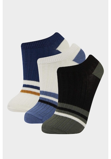 Defacto Erkek Çocuk 3lü Pamuklu Patik Çorap F4701a8nskr1 Çok Renkli