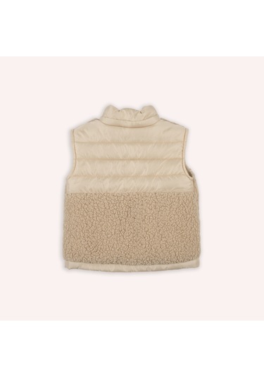 Erkek Çocuk Pelüş Detaylı Micro Yelek Bej 2421bb23008-4928 001