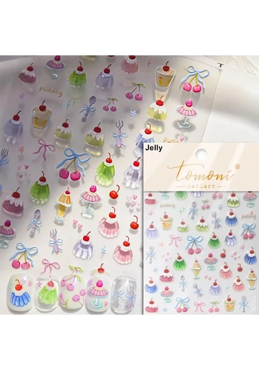 Pembe Saydam Şeftali Jöle Doku 5d Yumuşak Kabartmalı Kabartmalar Kendinden Yapışkanlı Nail Art Etiketler Sevimli Meyve 3d Manikür Çıkartmaları Koyu Gri