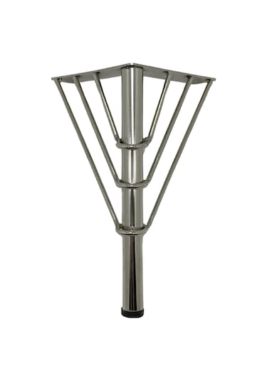 Metal Tel Boru Desenli Ayak Mobilya Masa Ve Dolap Ayağı Krom Metal 18cm 2 Adet