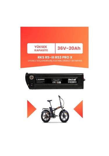 Rks Rs-ııı Rs3 Pro X Uyumlu 36v 20ah Elektrikli Bisiklet Bataryası Siyah