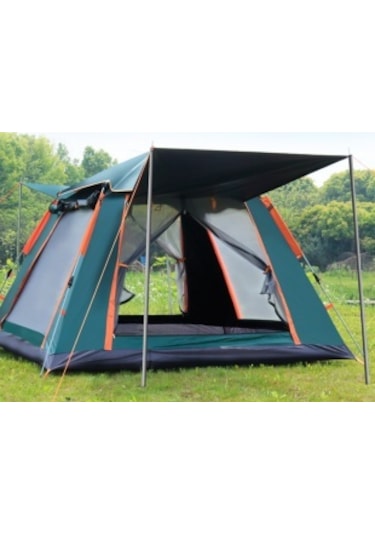 Shufa Tam Otomatik Su Ve Rüzgar Geçirmez Gölgelikli Tenteli 4-6 Kişilik Kamp Çadırı 240 240 155cm Koyu Yeşil