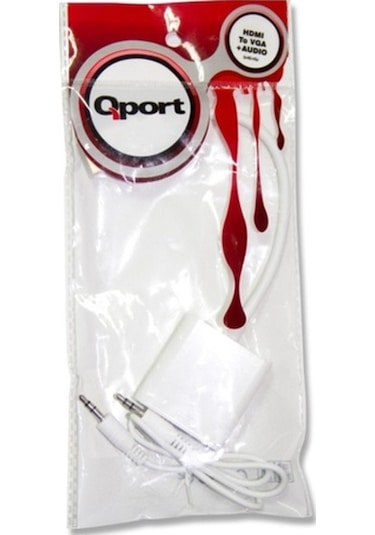 Qport Q-Hd-Vgj Hdmi To Vga Çevirici + Ses  Girişli