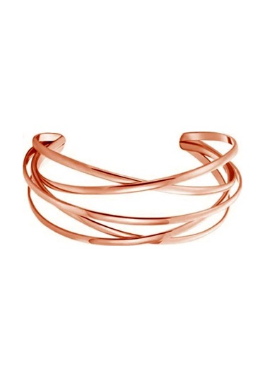 Geeroyoo Beş Çizgili Metal Delikli Bileklik - Altın Renk, Hafif Ve Şık Aksesuar Gold