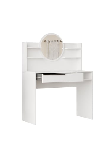 Robin Home Paris Makyaj Masası Aynalı Raflı Çekmeceli Beyaz
