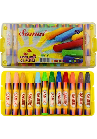 Samur Plastik Kutulu Pastel Boya 12 Renk