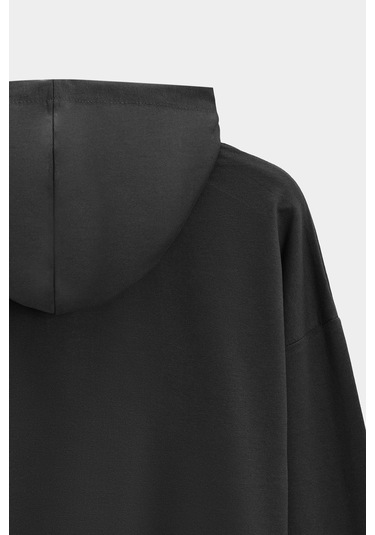 Sââde Kadın Oversize Kapüşonlu Basic Hoodie Sweatshirt Siyah Sââde Kadın Oversize Kapüşonlu Basic Hoodie Sweatshirt Siyah