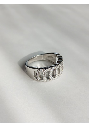 Keskin Gümüş Gurmet Tasarım Yarım Tur Su Yolu Kadın Yüzük No.12