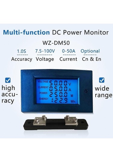 Motion Watt Paneli Ölçümü Metre Güneş Enerjisi Dijital Dc 5kw 50a 4'lü Fonksiyonlu - Lp