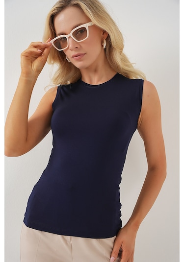 Bigdart Kadın Kolsuz Body 4347 - Lacivert
