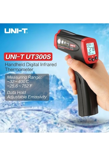 Unı-t Ut300s Lazer Termometre Kızılötesi Temassız Sıcaklık Ölçer N11.523