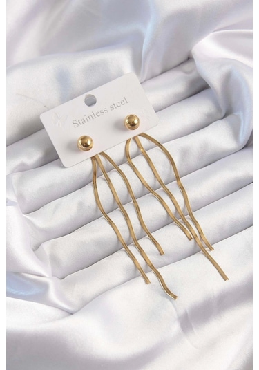 316l Çelik Altın Renk İtalyan Model Topçuk Küpe - Tj-bkp9491 Çok Renkli